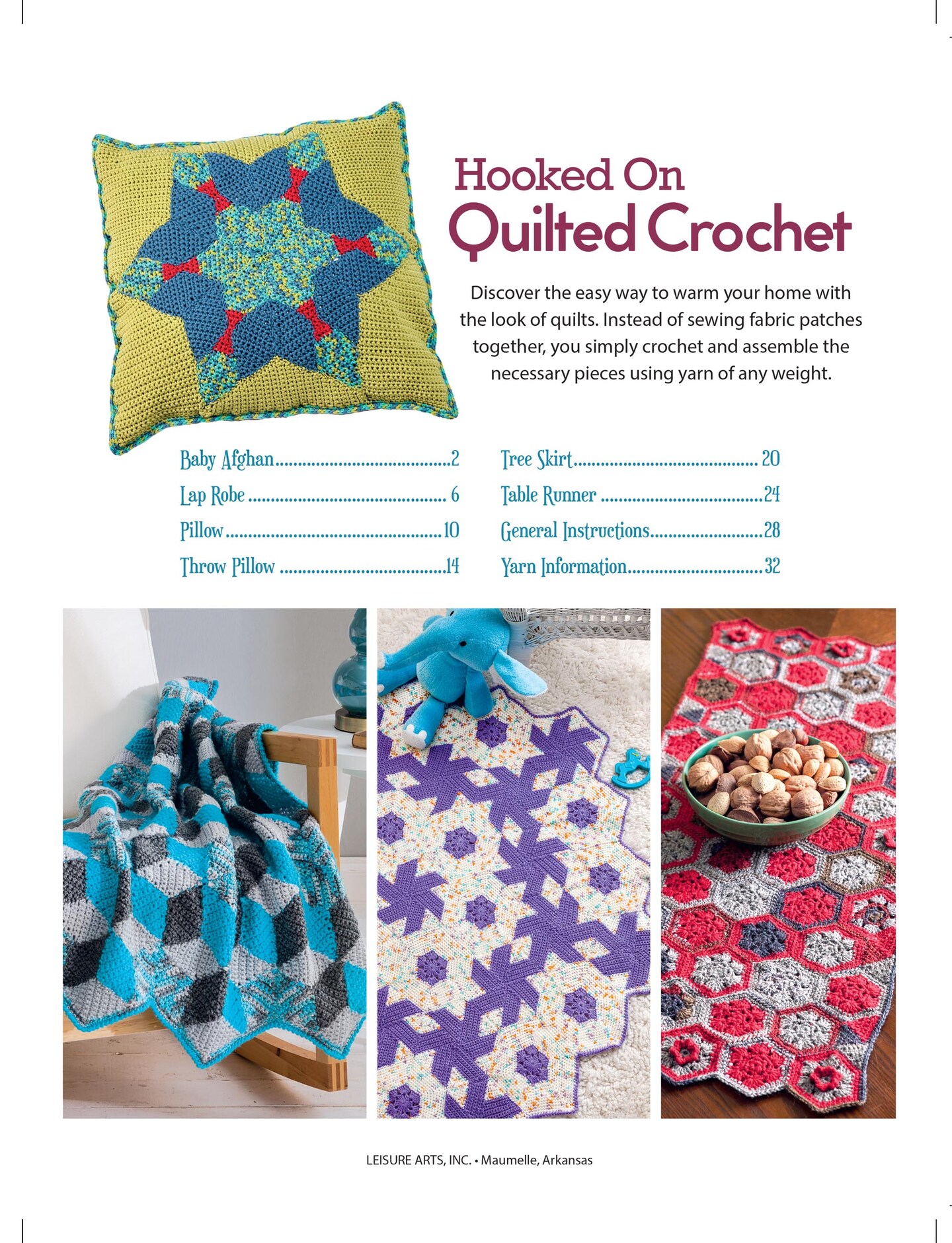 Leisure Arts Hooked On Quilted Crochet Book