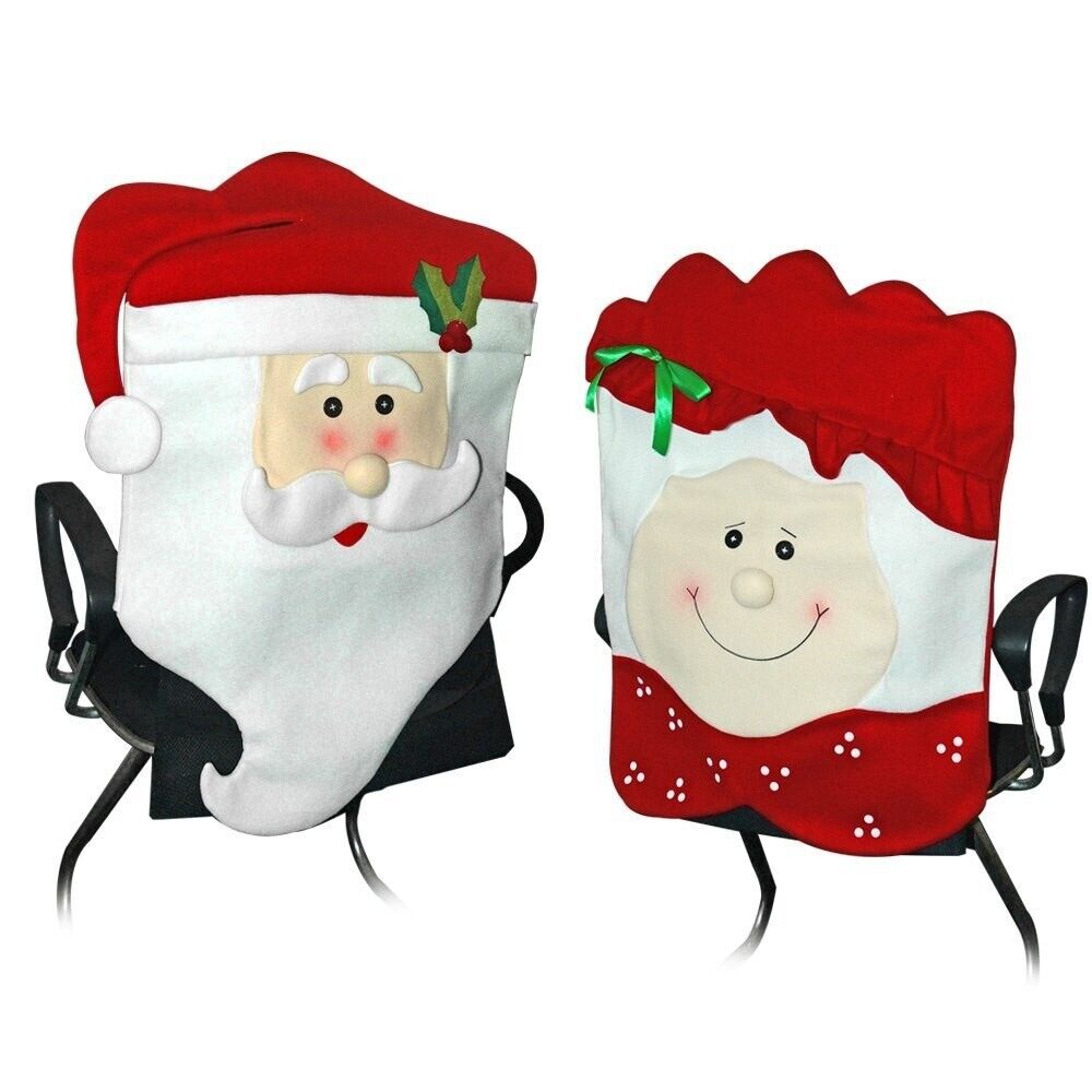 Kitcheniva Red White Santa Christmas Chair Cover Set of 2