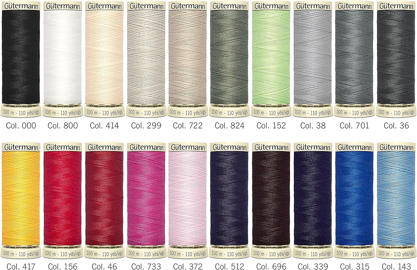 Gutermann - Sew-All Polyester 100M Basics - 20 Spool Set