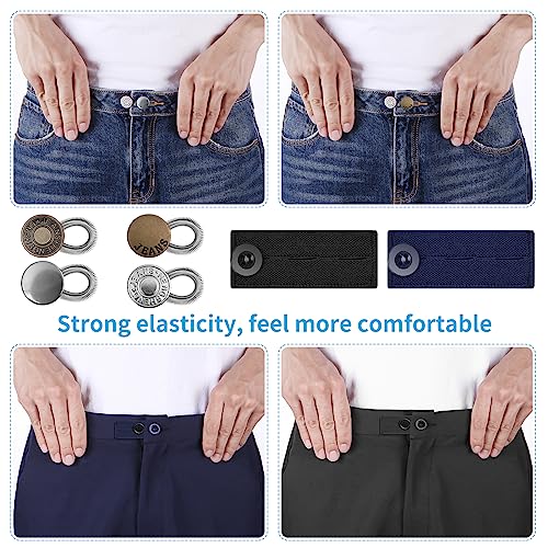 Ceryvop 12PCS Button Extenders for Jeans, Pants Button Extender, Waist  Extenders for Pants for Women Men, No Sewing Instant Waistband Extension  1-1.8