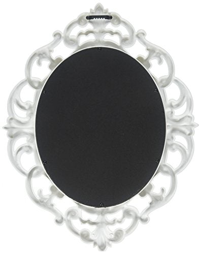 11.5 x 15 Inch Kole Imports Oval Vintage Wall Mirror, White