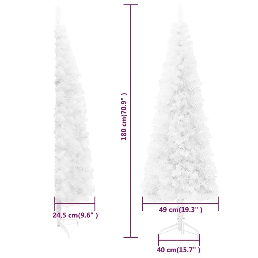 6 ft White Half Christmas Tree with Stand