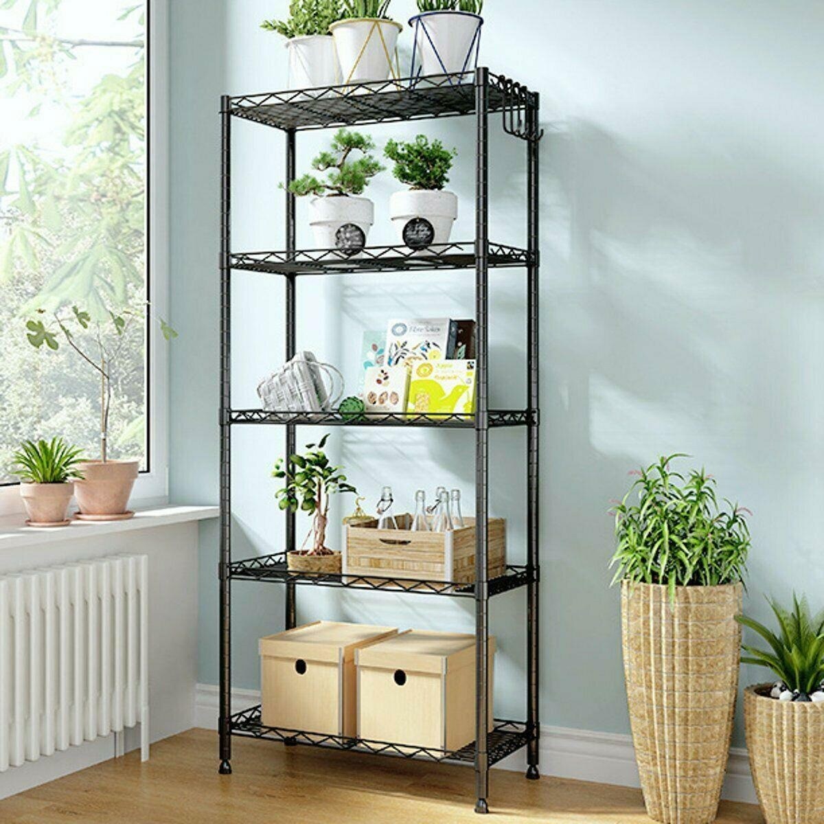 Adjustable Metal Wire Shelving Rack for Garage Storage Organizer