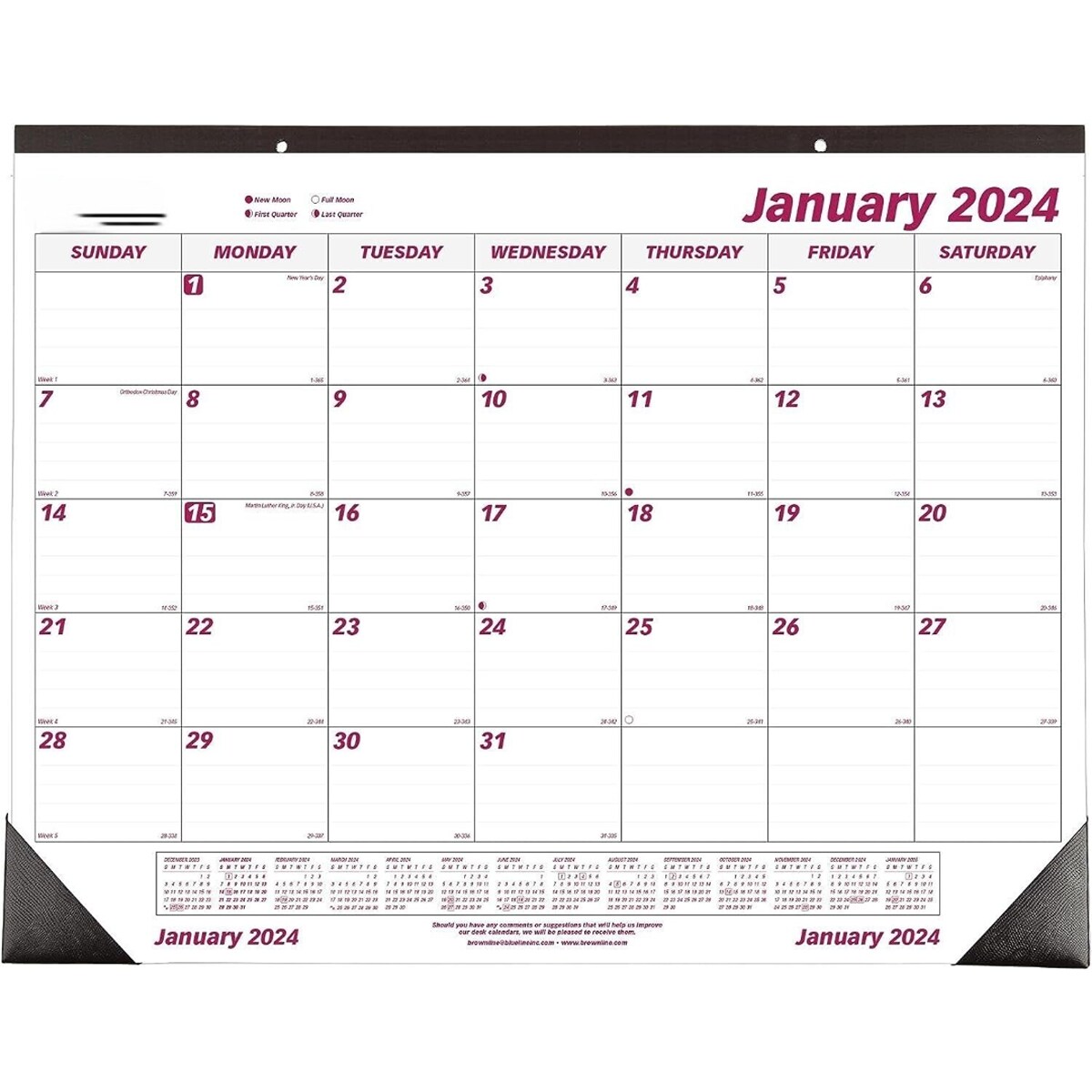 Brownline 17x22 Inches Premium Calendar for Home and Office Desk Pad