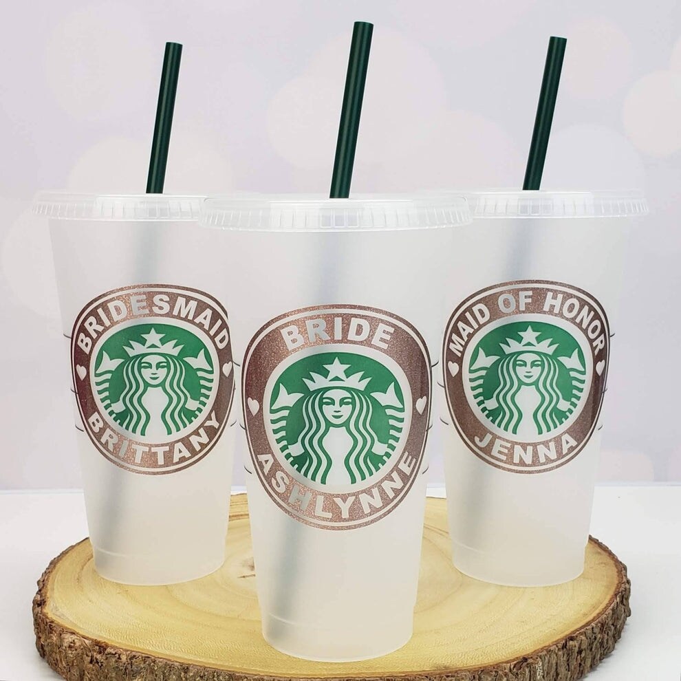 Starbucks Bridal Party Custom Vinyl Decal or Vinyl Decal on