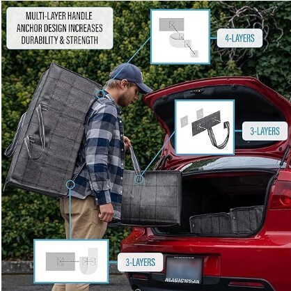 A Pair of Sturdy Extra Large Clear Moving Bags with Backpack Straps, Sturdy Handles and Zippers, Space-Saving Storage Totes that Fold Flat and Serve as an Alternative to Moving Boxes (Set of 2)