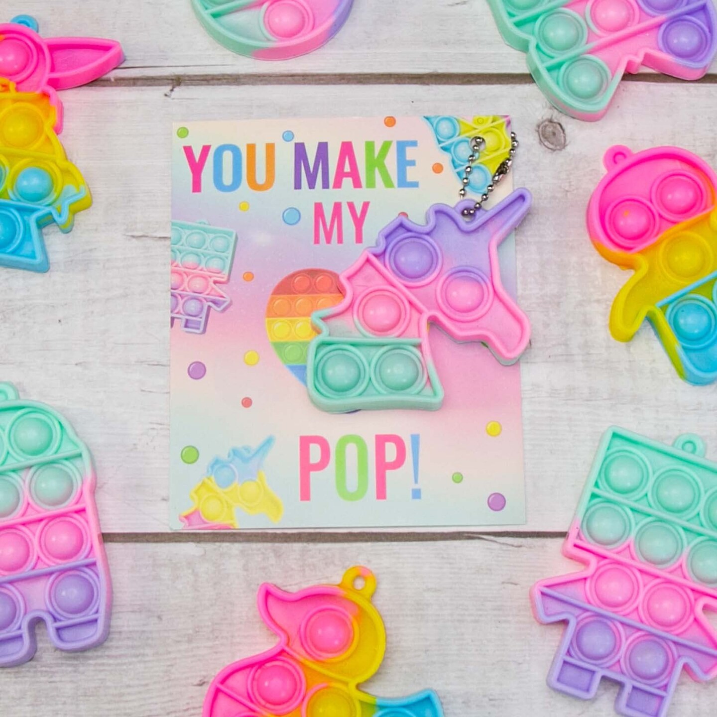 24 Valentines Day Gifts for Kids - Valentines Cards with Pop Bubbles Bulk- Valentine Exchange for Girls Boys School Class Classroom Fidget Toys Party Favors