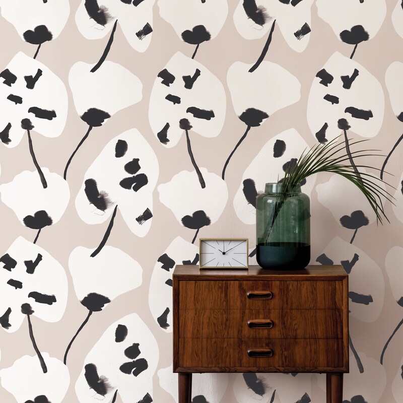 Tempaper Painted Palm Peel and Stick Wallpaper Cocoa