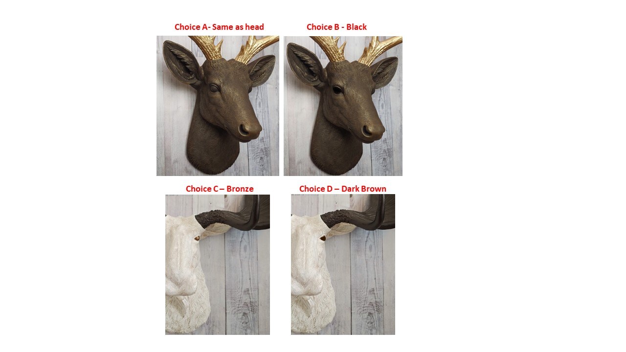 Black Wall Decor Faux Animal Heads