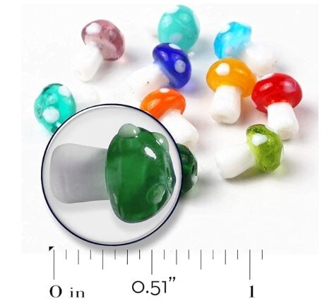 Murano Handmade Lampwork Glass Smooth Loose Beads Holes Beads Fit Jewelry Making Findings Charm Mushroom Bead Mixed Color Fashion