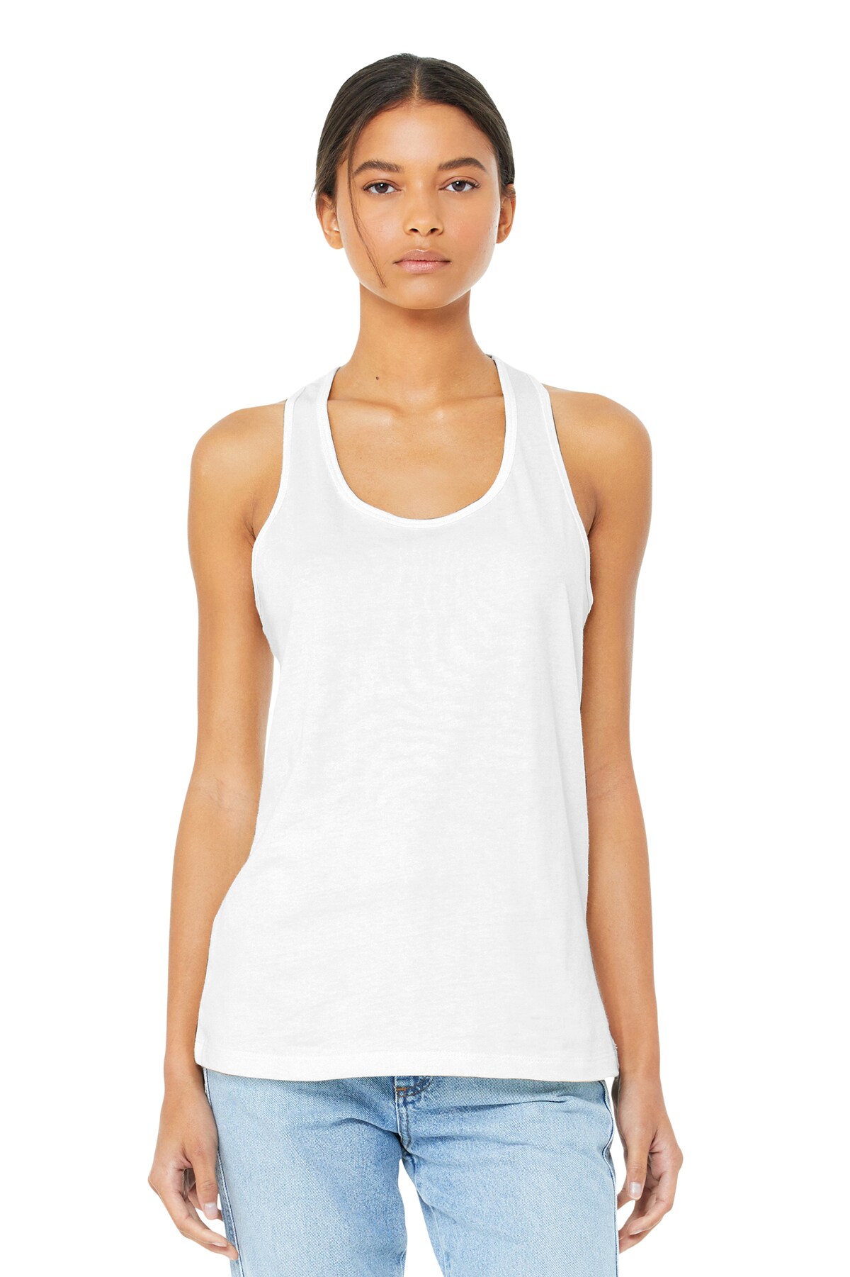 BELLA + CANVAS® Women's Relaxed Fit Racerback Tank with Airlume Cotton and Sustainable Retail Design