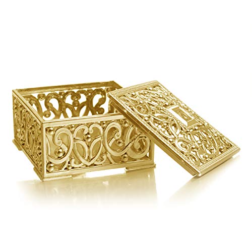 12 Pieces Candy Boxes Plastic Wedding Favor Boxes Candy Jars Candy Storage Boxes Gift Boxes for Wedding Baby Shower Christmas Birthday Party Decorating Ornament Container (Gold)
