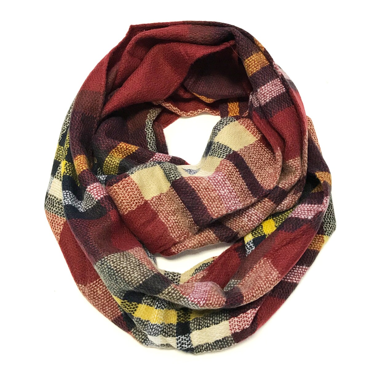 Red and black plaid deals infinity scarf