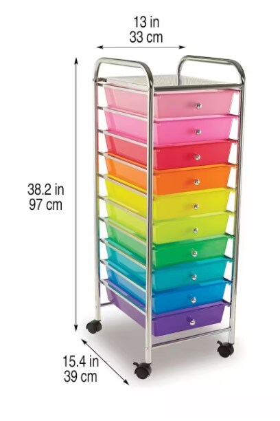 Rolling Cart with 10 Drawers by