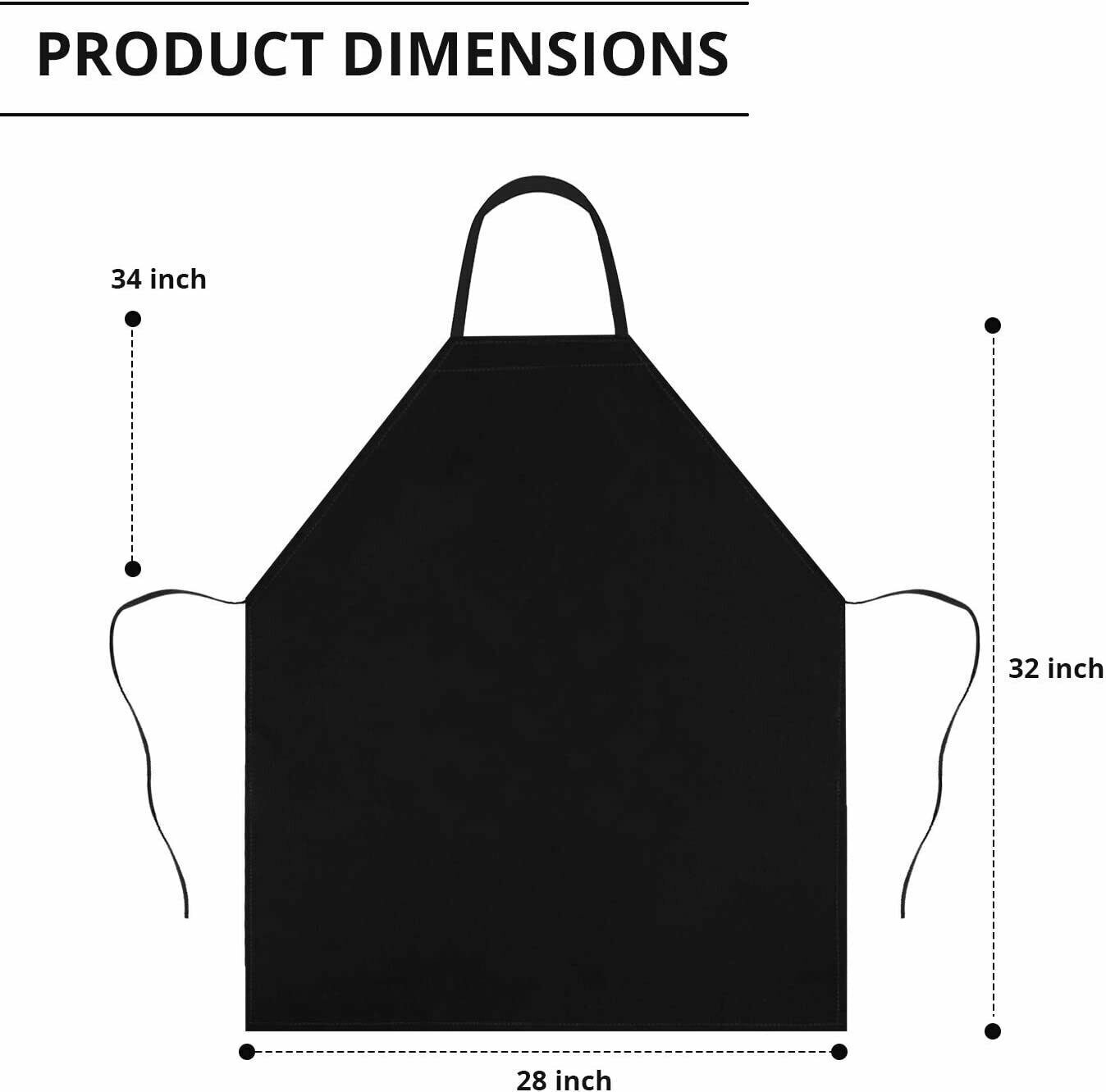 Kitcheniva Cooking Apron With 2 Pockets 2 Pcs