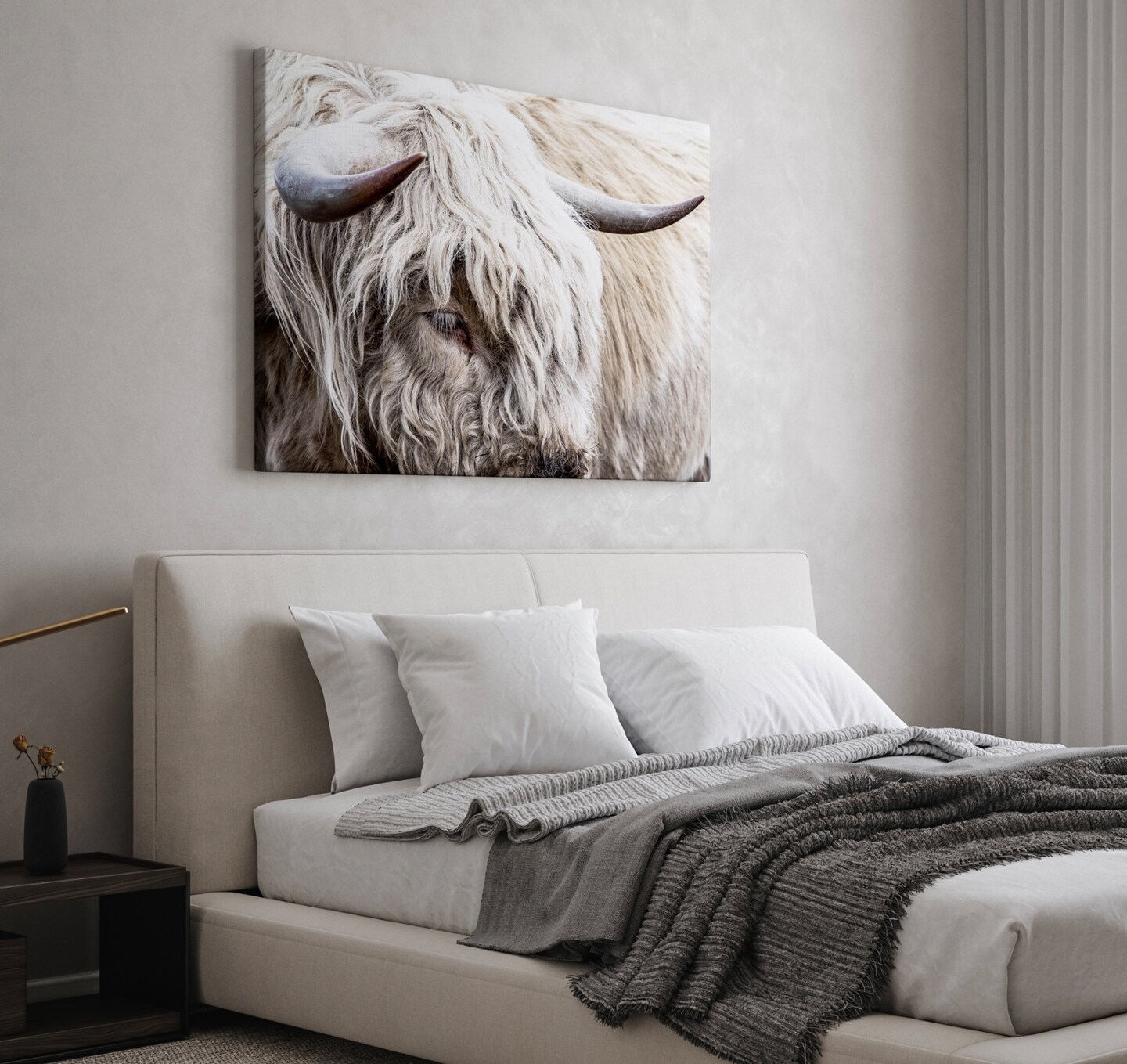 Highland bull canvas, highland cow photo, large Scottish Highland wall ...