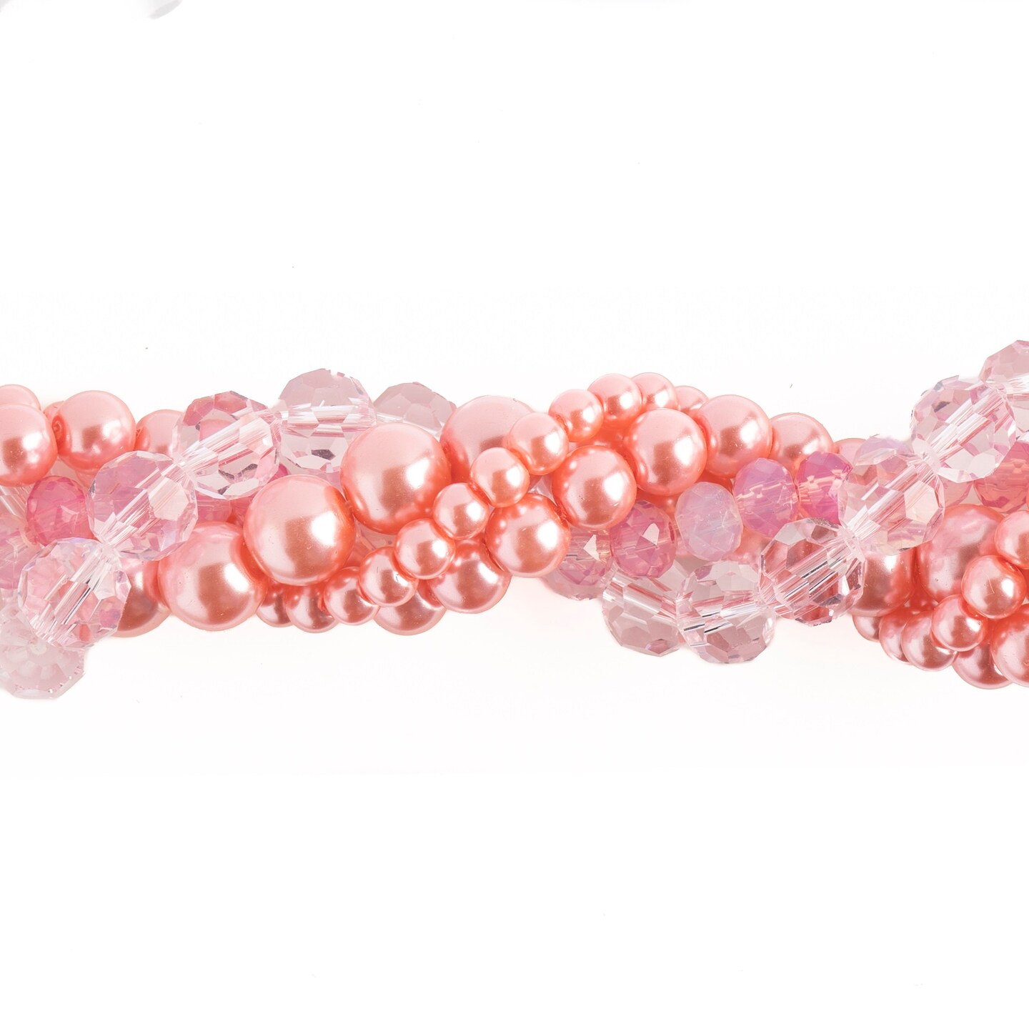 Crystal Lane DIY Waxflower Twisted Glass & Pearls Beads, 5 Strands