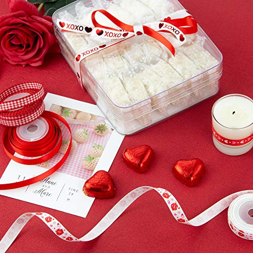 VATIN 20 Rolls 100 Yards Valentine&#x27;s Day Ribbons Trims Printed Grosgrain Ribbons Polyester Satin Ribbon 3/8&#x22; Wide for Valentine&#x27;s Day Wedding Gift Wrapping DIY Crafts
