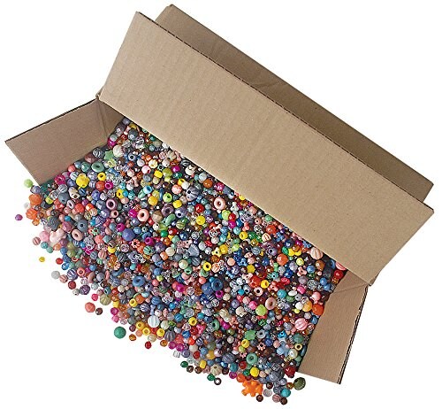 Bonanza 5LB of Mixed Craft Beads, Sizes, Plastic, Round, Multicolor