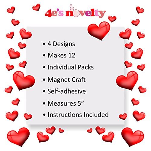 4E's Novelty Valentines Crafts for Kids Foam (Makes 12) Magnet  Cupcake & Heart Cookie Kit Valentines Day Crafts for Kids Bulk for  Classroom Home Activity : Toys & Games