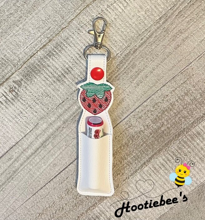 Strawberry Hand Sanitizer Holder and or Lip Balm Holder