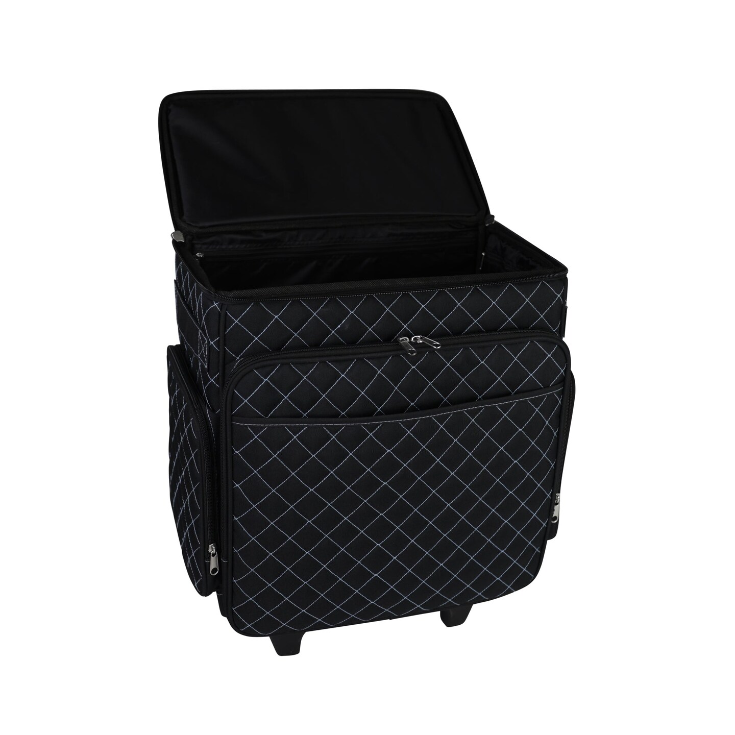 Rolling Scrapbook Case, Black &#x26; Blue Quilted