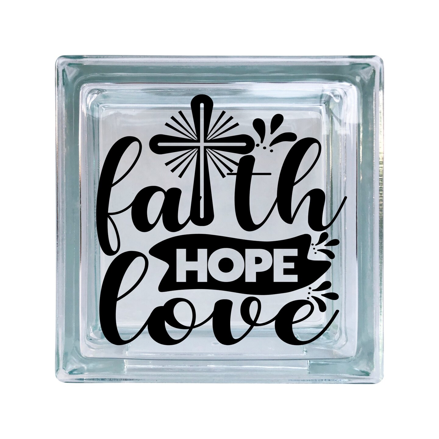 Faith Hope Love Vinyl Decal For Glass Blocks, Car, Computer, Wreath ...