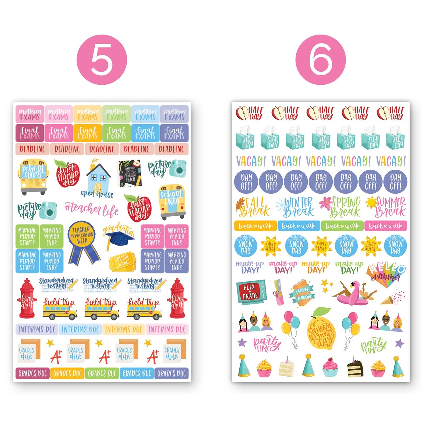 bloom daily planners Sticker Sheets, Teacher Planner Stickers V2