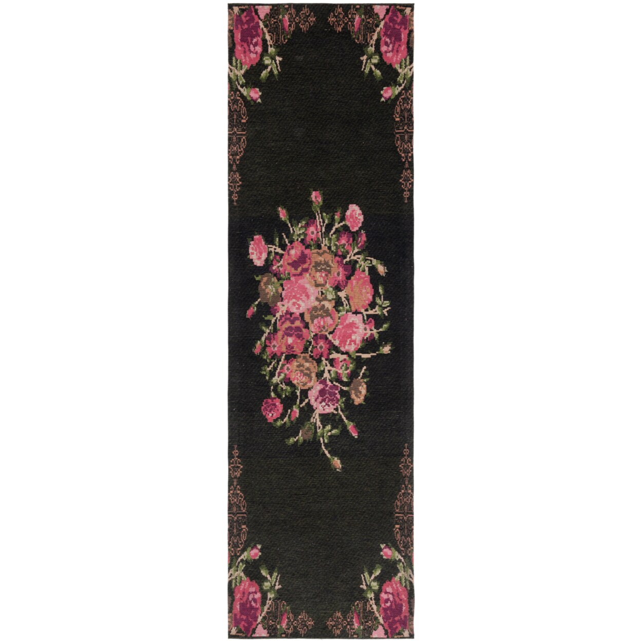 Safavieh Classic Vintage Clv115Z Black / Red Rug Transitional Flat Weave Rug