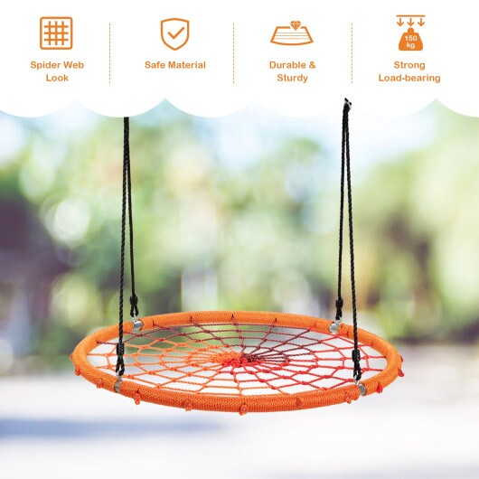 40 Inch Spider Web Tree Swing Kids Outdoor Play Set with Adjustable Ropes
