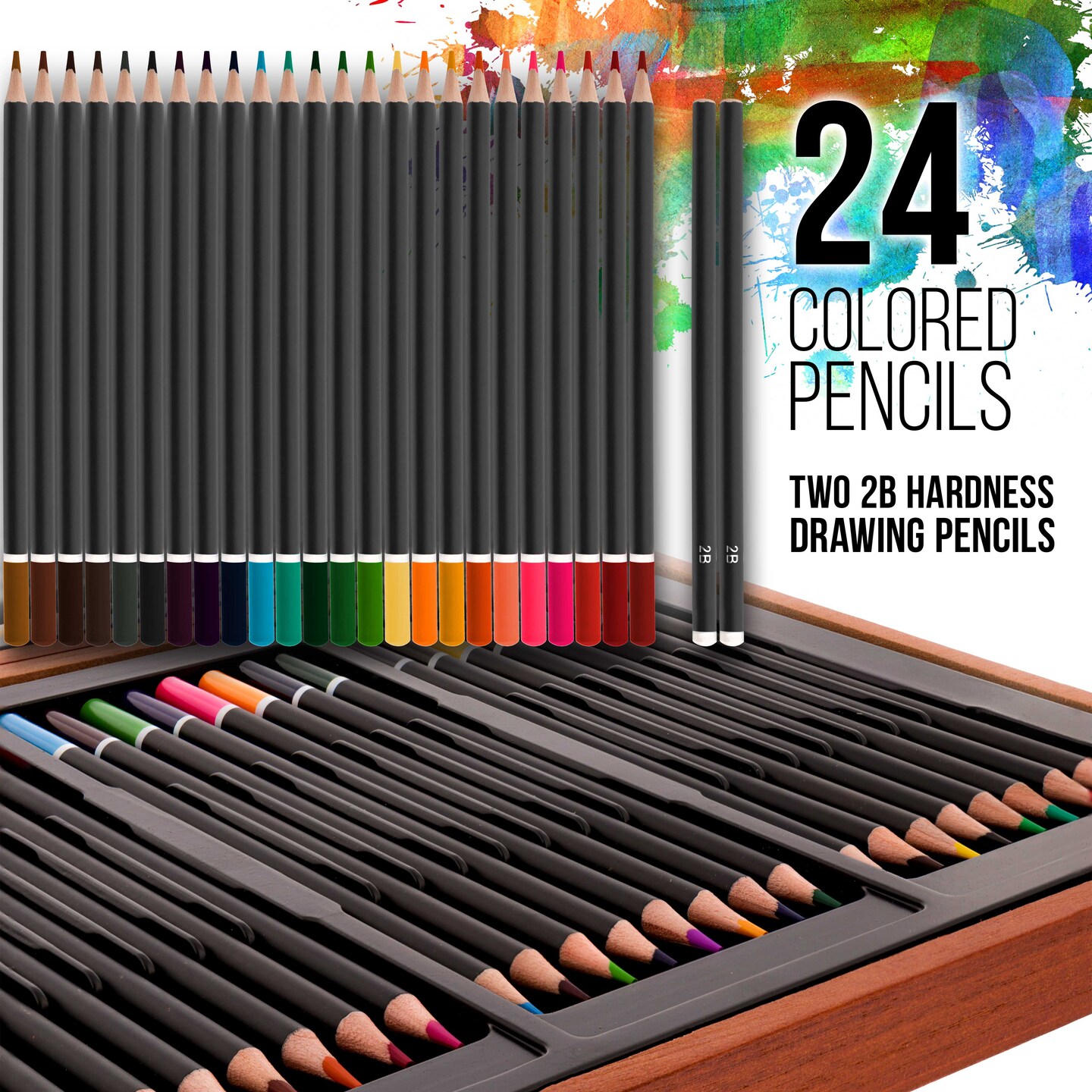 U.S. Art Supply 50 Piece Artist Colored Pencil Set with 2 Sketch