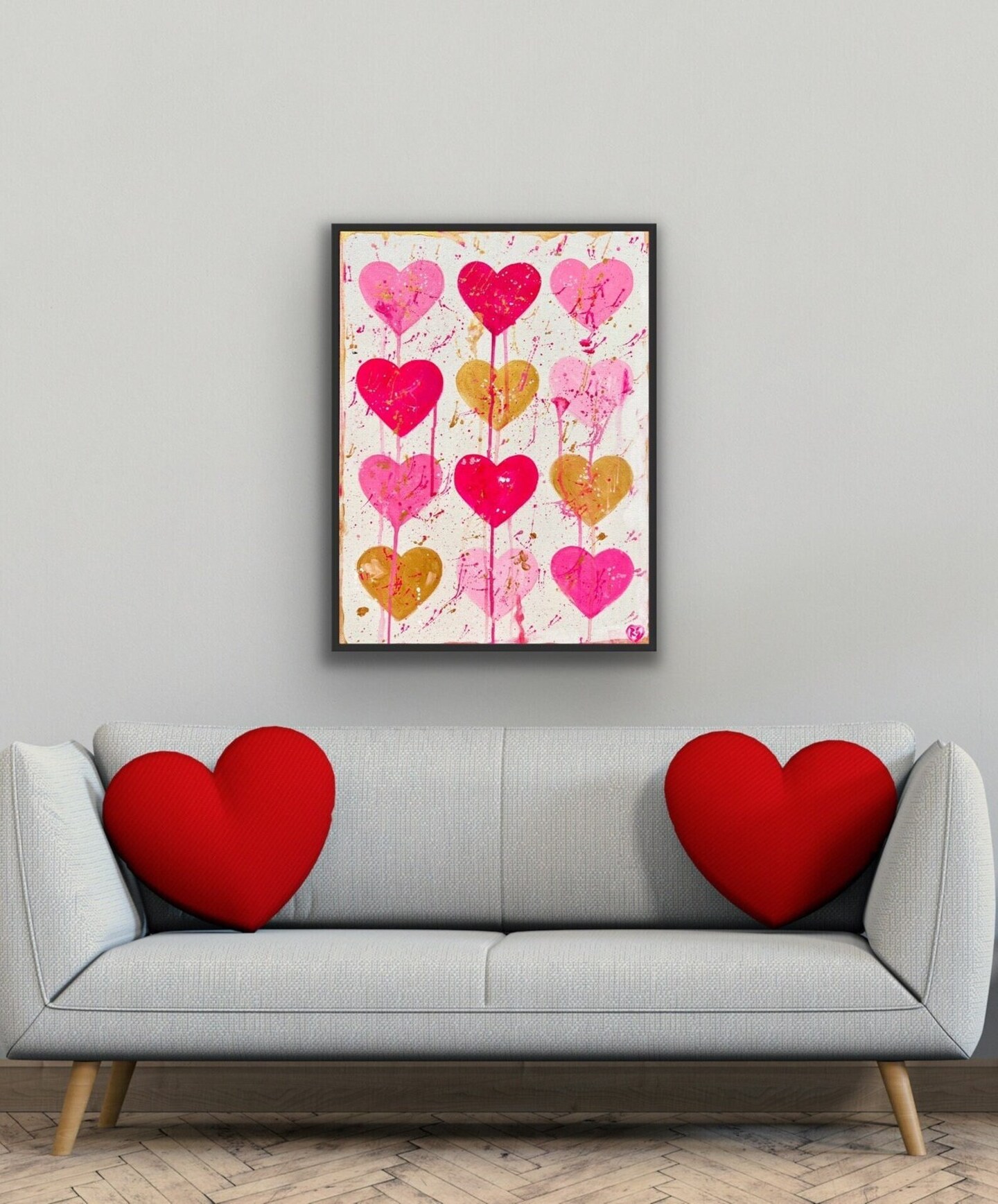 Small Heart Painting outlet on Canvas, Pink and Gold Abstract Art, Pink and Blue Wall Art, Original Art for Girls Room, Mini Abstract Heart 10 x 10