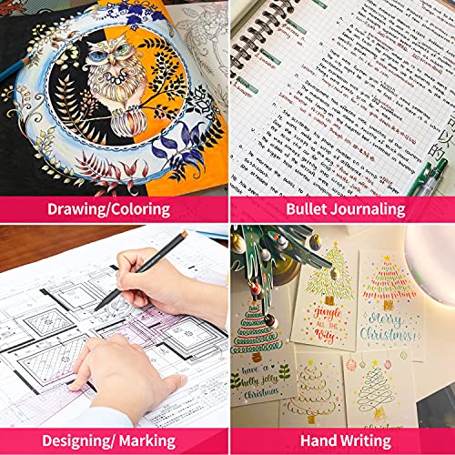 24 Colored Journaling , Fine Line Point Drawing Marker Pens for Writing Journaling Planner Coloring Book Sketching Taking Note Calendar Art Projects Office School Supplies (24 Colors)