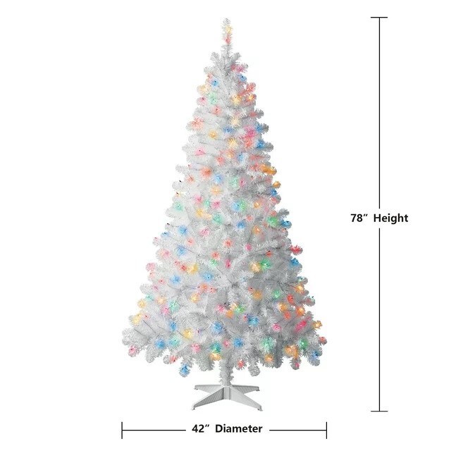 6.5 ft Pre-Lit Madison Pine Artificial Christmas Tree, Multi-Color Incandescent Lights
