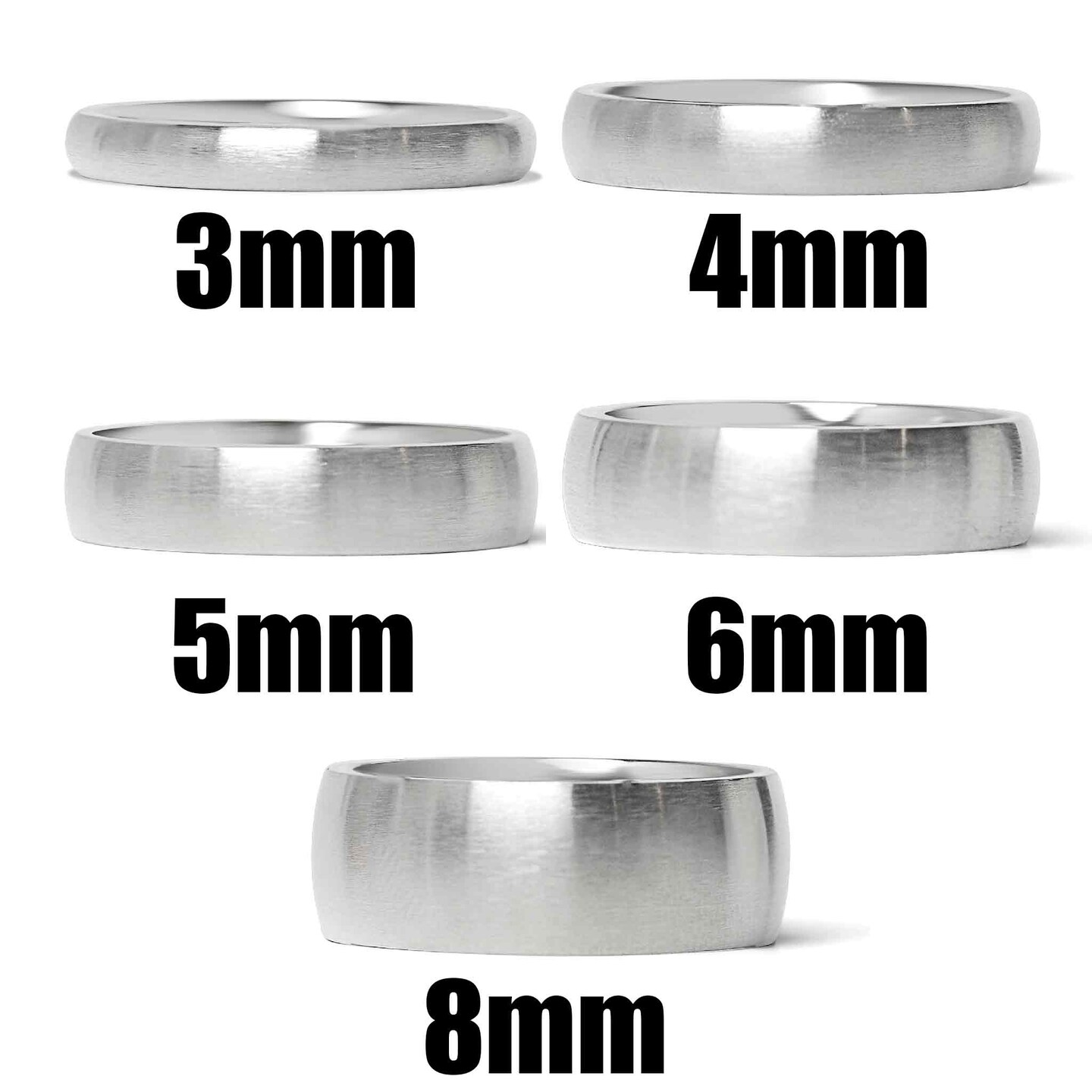 Stainless Steel Ring Blank | Non-Tarnish Brushed Ring Band | Comfort Fit Ring Blanks for Jewelry Making