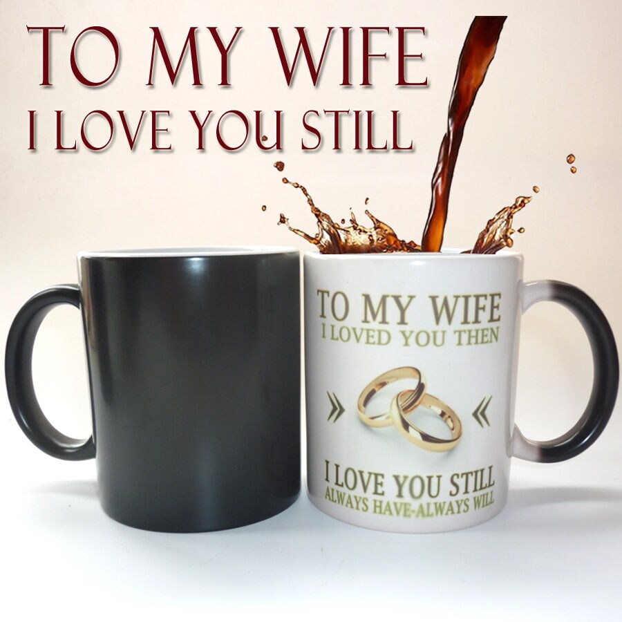 Onetify Wedding Anniversary Gift Idea Color Changing Heat Sensitive Magical Ceramic Mug