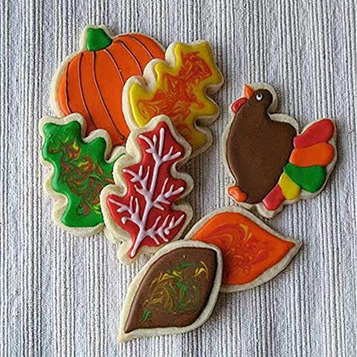 8 Pieces  Fall Thanksgiving Cookie Cutters Set -  Pumpkin, Football,Turkey, Maple Leaf, Oak Leaf,Squirrel,Candy Corn and Acorn- Stainless Steel