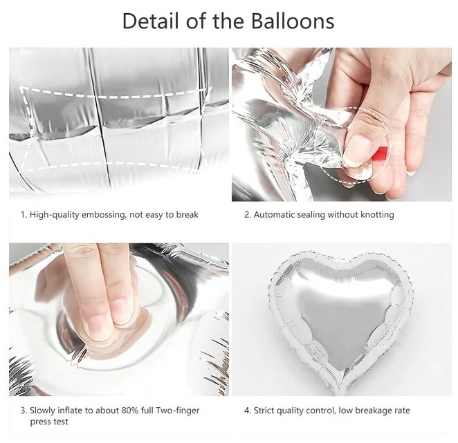 38 Pieces Pink Heart Shape Balloons for Valentine&#x27;s Day Wedding Party Decorations