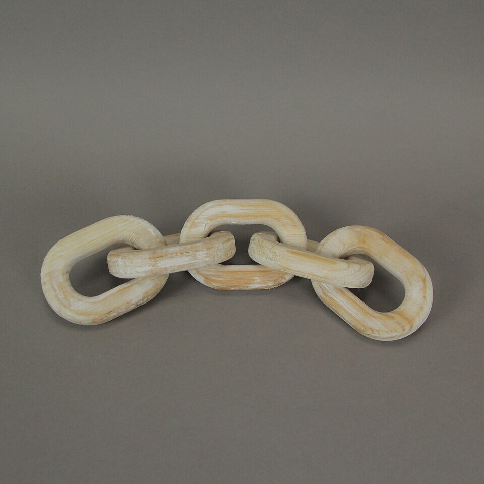 Wood Chain Link Home Decor Sculpture .