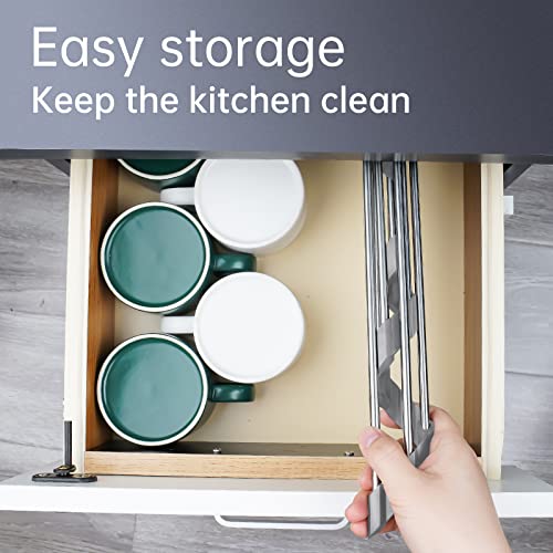 Triangle Roll-Up Dish Drying Rack for Sink Corner Small Foldable Stainless Steel Over The Sink Multipurpose Kitchen Drainer Caddy Organizer Storage Space Saver Shelf Holder (Gray)