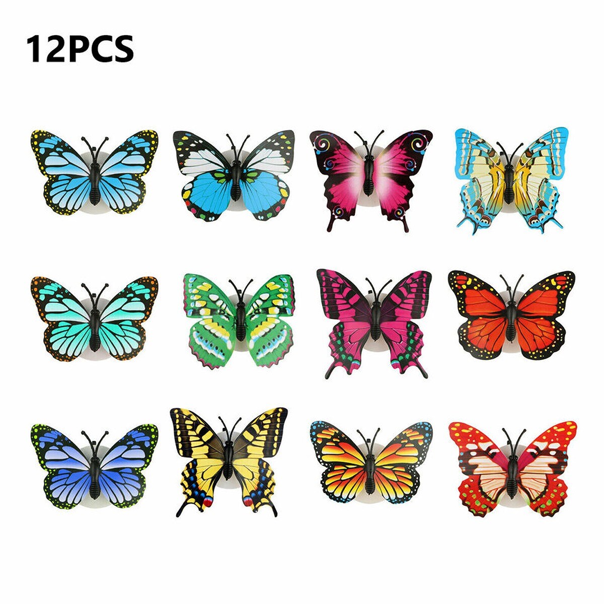 Glowing 3D Butterfly LED Wall Stickers 12 pcs