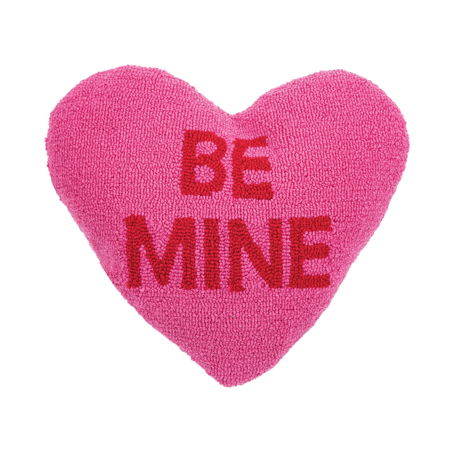 "BE MINE" Heart Valentine's Day Hooked Accent Throw Pillow 15" x 17"