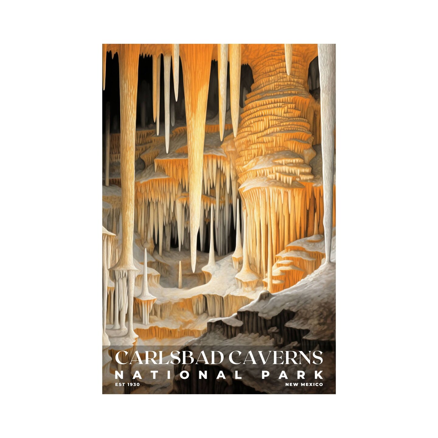 Carlsbad Caverns National Park Poster, Travel Art, Office Poster, Home ...