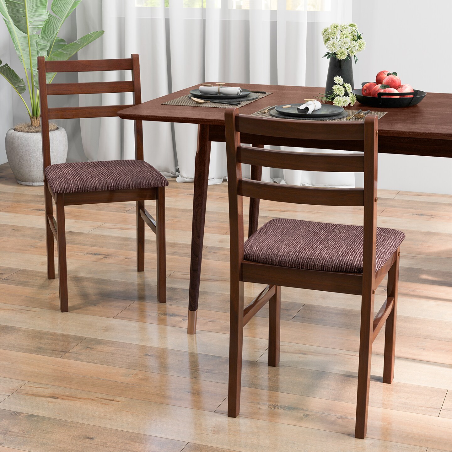 Espresso discount wood chairs