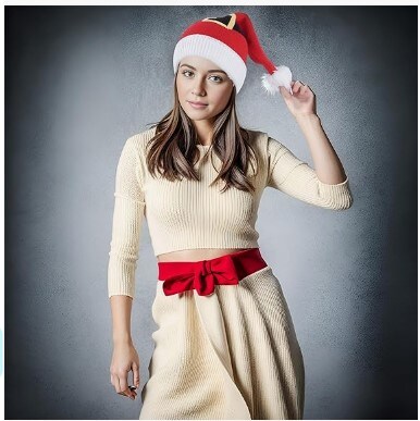 Adult Santa Hats 2pcs Christmas Knitted Hats Christmas Knitted Beanies Hat Winter Warm Crochet Hat with Pompoms for Women Men Children Children&#x27;s Christmas Costume Party