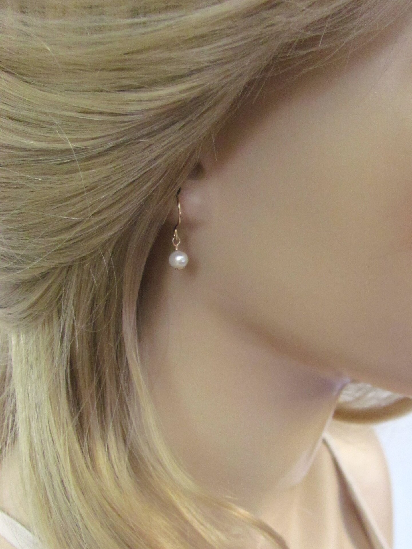 Pearl Necklace and Earring Set, Freshwater Pearl Bridal Jewelry product 6