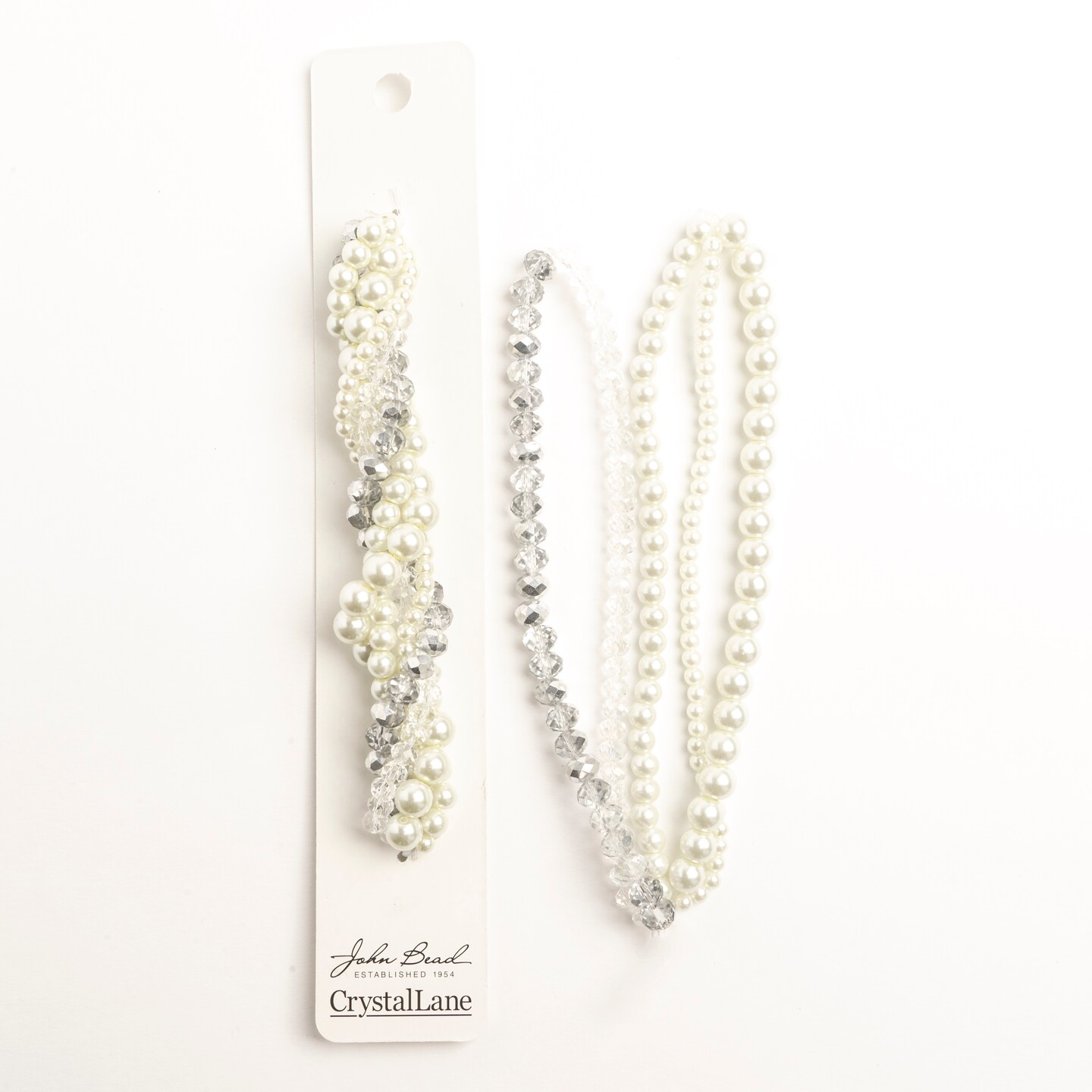 Crystal Lane DIY Ranunculus Twisted Glass & Pearls Beads, 5 Strands
