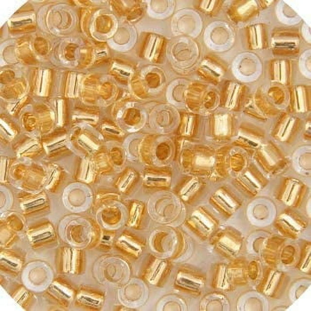 Gold glass beads, Miyuki Delica Beads, D