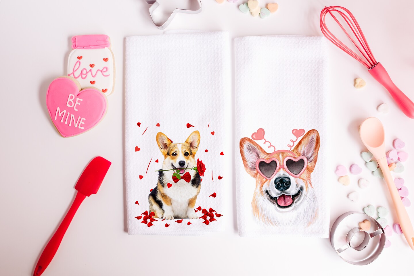 Kay Dee Designs, Kitchen, Kitchen Towel Set2 Corgi Border Collie Terrier  Dogs Hearts Xoxo Pawprints