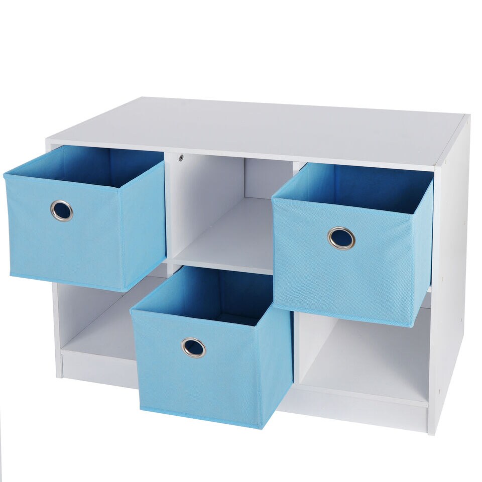 6 Cube Storage Cabinet Shelves Basic Bookcase Boxes Bookshelf.